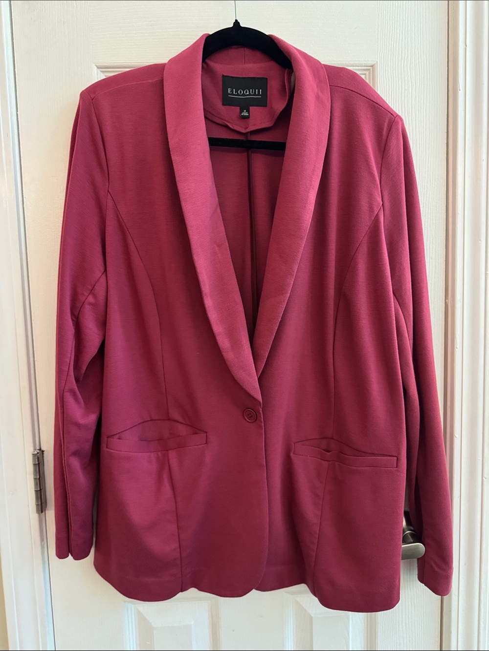 ELOQUII Stretch Single Button Blazer Raspberry Size 16